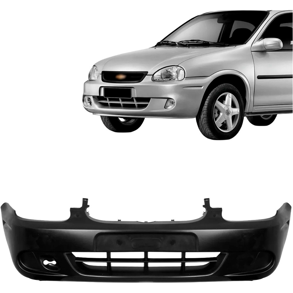 Parachoque Dianteiro Corsa Classic 2000 a 2007 Preto Liso